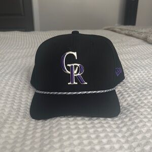 New Era Black and Purple Hat Colorado Rockies